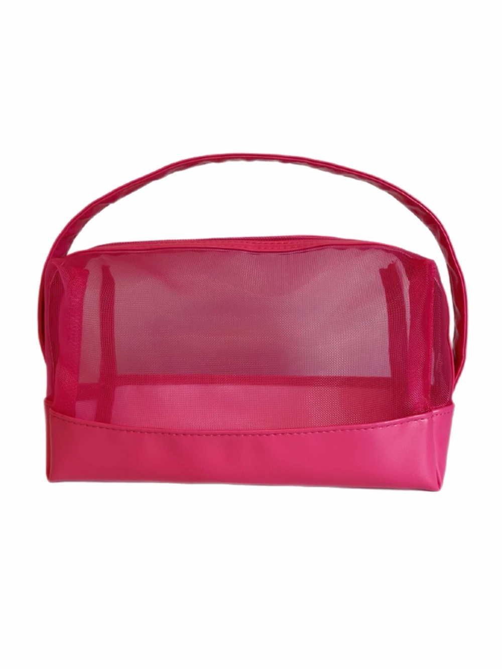 ULTA Beauty Hot Pink Mesh Cosmetic Bag with Handle